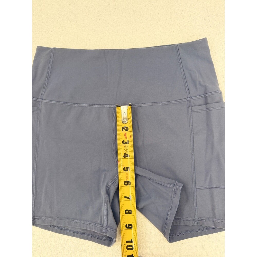 RBX Active Womens Medium Blue Bike Shorts High Rise Pockets‎ Stretch - Picture 5 of 8
